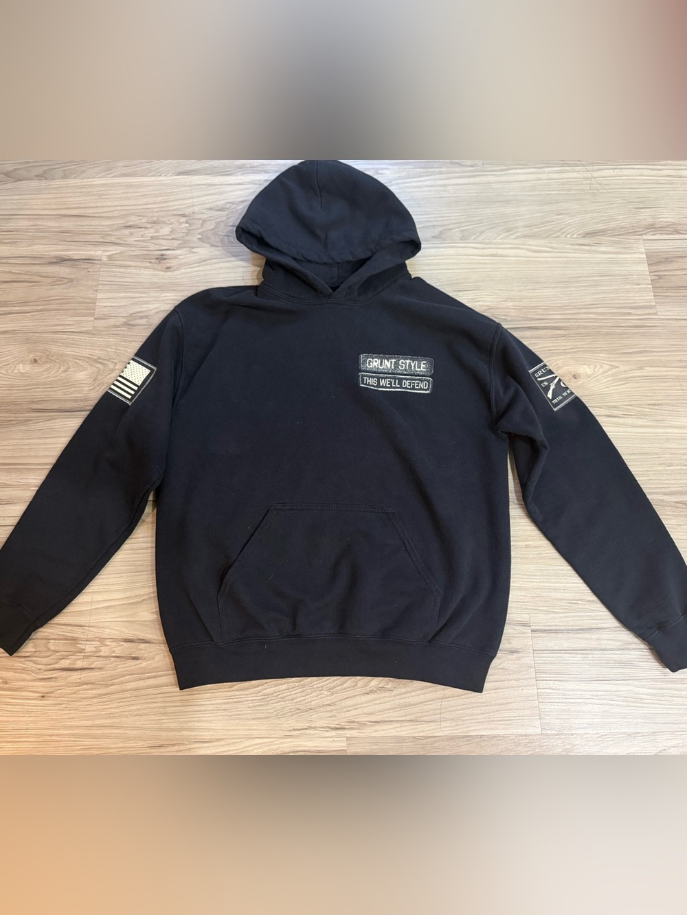 Grunt Style Black Pullover Hoodie This We’ll Defend Youth Medium
